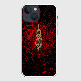 Чехол для iPhone 13 mini с принтом Slipknot RED | Рок Слипкнот в Белгороде,  |  | grunge | logo | metal | music | rock | slipknot | брызги | гранж | группа | капли | козел | краски | кровь | логотип | металл | музыка | надпись | пентаграмма | потертости | рок | слипкнот | точки | трещины | узор | цифры
