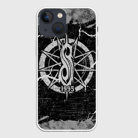 Чехол для iPhone 13 mini с принтом Слипкнот 1995 | Rock в Белгороде,  |  | grunge | metal | music | rock | slipknot | брызги | гранж | логотип | металл | молния | музыка | надпись | пентаграмма | полосы | потертости | рок | слипкнот | точки | трещины | узор | цифры | череп