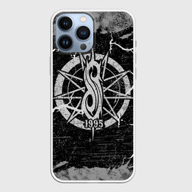 Чехол для iPhone 13 Pro Max с принтом Слипкнот 1995 | Rock в Белгороде,  |  | grunge | metal | music | rock | slipknot | брызги | гранж | логотип | металл | молния | музыка | надпись | пентаграмма | полосы | потертости | рок | слипкнот | точки | трещины | узор | цифры | череп