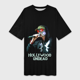 Платье-футболка 3D с принтом J Dog Hollywood Undead в Белгороде,  |  | hollywood undead | hu | jdog | jorel decker | андед | голивуд | голливуд | голливудская нежить | гу | джи дог | джидог | джорел деккер | маска с долларом | реп | рок группа | рэп | рэпкор | ундед | ундэ | ху