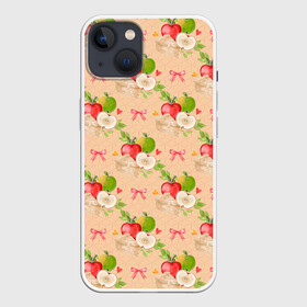 Чехол для iPhone 13 с принтом Яблоки паттерн в Белгороде,  |  | лето | огород | сад | фрукты | яблоки | яблочный сад