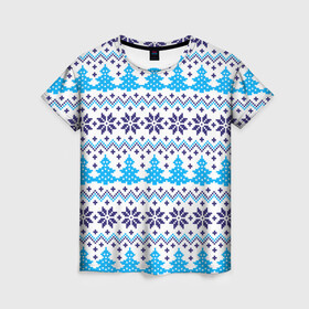 Женская футболка 3D с принтом Сибирская зима 2022 в Белгороде, 100% полиэфир ( синтетическое хлопкоподобное полотно) | прямой крой, круглый вырез горловины, длина до линии бедер | елка | зима | россия | сибирь | снежинка