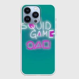 Чехол для iPhone 13 Pro с принтом Squid game a в Белгороде,  |  | squid game | игра в кальмара | надписи | неон | нетфликс | сериалы