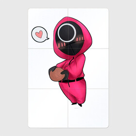 Магнитный плакат 2Х3 с принтом Игра в кальмара - милая девушка в Белгороде, Полимерный материал с магнитным слоем | 6 деталей размером 9*9 см | among us | squid game | выживание | игра в кальмара | кальмар | корейский | корея | хван чжун хо | чо сан