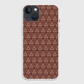 Чехол для iPhone 13 с принтом Абстракция из коричневых треугольников в Белгороде,  |  | abstraction | polygons | triangles | абстракция | коричневый | линии | многоугольники | молодежный | треугольники | узор | фигуры