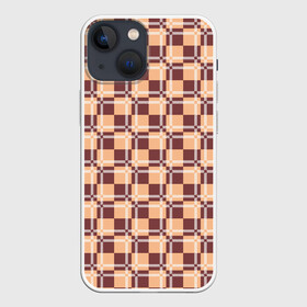 Чехол для iPhone 13 mini с принтом Коричневые и бежевые квадраты с линями в Белгороде,  |  | abstraction | lines | squares | абстракция | бежевый | квадраты | линии | молодежный | узор | фигуры коричневый