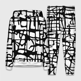 Женский костюм 3D (с толстовкой) с принтом Черно Белый мотив Cantabrigiensia, подходящий для раскрашивания вручную в Белгороде,  |  | креативный шум | модный и пестрый | орнамент | раскраска | стильный мотив | чб | черно белое | элегантный