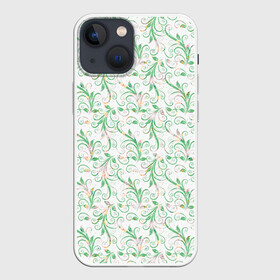 Чехол для iPhone 13 mini с принтом Весенние узоры из листьев в Белгороде,  |  | весна | лето | листья | растения | цветы