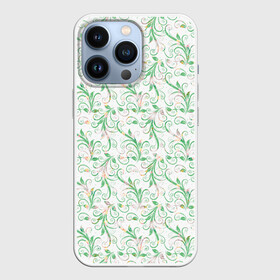 Чехол для iPhone 13 Pro с принтом Весенние узоры из листьев в Белгороде,  |  | весна | лето | листья | растения | цветы