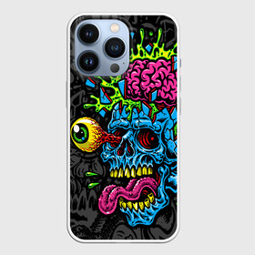 Чехол для iPhone 13 Pro с принтом Взрыв мозгов в Белгороде,  |  | blue skull | brain explosion | day of the dead | halloween | happy halloween | holiday | shards | splashes | zombies | брызги | взрыв мозгов | день мертвых | зомби | осколки | праздник | синий череп | хэллоуин