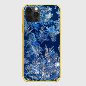 Чехол для iPhone 12 Pro с принтом Снежинки макро snowflakes macro в Белгороде, силикон | область печати: задняя сторона чехла, без боковых панелей | Тематика изображения на принте: christmas | macro | new year | snow | snowflakes | winter | вода | зима | зимний узор | макро | новогоднее настроение | новогодний узор | новый год | рождество | синий | снег | снежинки | холод