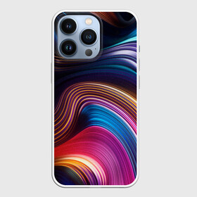 Чехол для iPhone 13 Pro с принтом Цветные неоновые волны в Белгороде,  |  | colorful waves | digital art | neon stripes | rainbow | абстракция | волны красок | неоновые волны | неоновый узор | цветные волны | цветные полосы