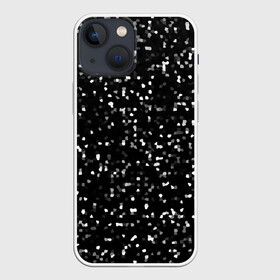 Чехол для iPhone 13 mini с принтом ЧБ мозаика в Белгороде,  |  | белый | мозаика | пиксели | точки | черный