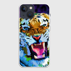 Чехол для iPhone 13 mini с принтом Рычащий Шархан в Белгороде,  |  | 2022 | evil face | growling | new year | pop art | predator | tiger | year of the tiger | год тигра | новый год | поп арт | рычащий | тигр | хищник