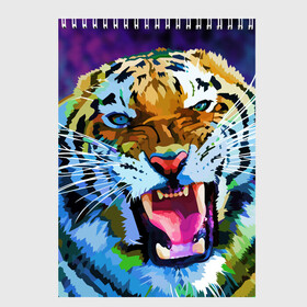 Скетчбук с принтом Рычащий Шархан в Белгороде, 100% бумага
 | 48 листов, плотность листов — 100 г/м2, плотность картонной обложки — 250 г/м2. Листы скреплены сверху удобной пружинной спиралью | Тематика изображения на принте: 2022 | evil face | growling | new year | pop art | predator | tiger | year of the tiger | год тигра | новый год | поп арт | рычащий | тигр | хищник