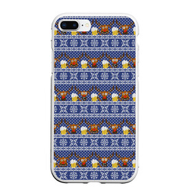 Чехол для iPhone 7Plus/8 Plus матовый с принтом Олени отдыхают в Белгороде, Силикон | Область печати: задняя сторона чехла, без боковых панелей | вязанный | новогодний | олень | паттерн | рождественский | с оленями | свитер | узор