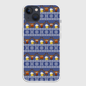 Чехол для iPhone 13 с принтом Олени отдыхают в Белгороде,  |  | вязанный | новогодний | олень | паттерн | рождественский | с оленями | свитер | узор