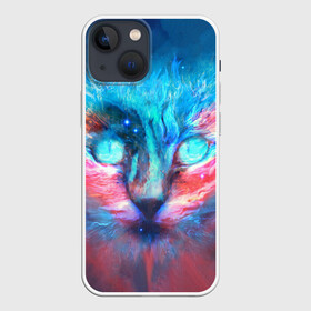 Чехол для iPhone 13 mini с принтом ВСЕЛЕНСКИЙ КОТ в Белгороде,  |  | animals | astronomy | cat | night | space | stars | голова | домашние | животные | звезды | зверь | космос | кот | котик | лицо | небо | пушистый