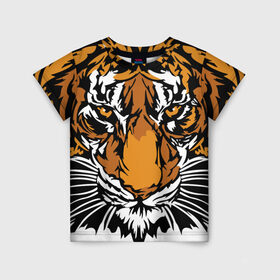 Детская футболка 3D с принтом Взгляд хозяина джунглей в Белгороде, 100% гипоаллергенный полиэфир | прямой крой, круглый вырез горловины, длина до линии бедер, чуть спущенное плечо, ткань немного тянется | 2022 | african | direct look | master of the jungle | muzzle | new year | predator | tiger | year of the tiger | африканский | год тигра | новый год | прямой взгляд | тигр | хищник | хозяин джунглей