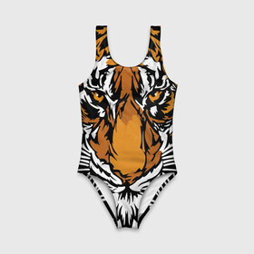 Детский купальник 3D с принтом Взгляд хозяина джунглей в Белгороде, Полиэстер 85%, Спандекс 15% | Слитный крой, подклад по переду изделия, узкие бретели | 2022 | african | direct look | master of the jungle | muzzle | new year | predator | tiger | year of the tiger | африканский | год тигра | новый год | прямой взгляд | тигр | хищник | хозяин джунглей