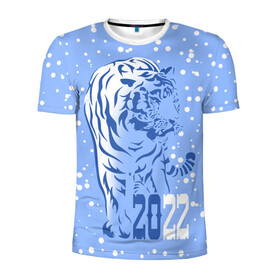 Мужская футболка 3D спортивная с принтом Голубой водяной тигр в Белгороде, 100% полиэстер с улучшенными характеристиками | приталенный силуэт, круглая горловина, широкие плечи, сужается к линии бедра | Тематика изображения на принте: 2022 | beast | blue water tiger | is coming | new year | predator | strength and tranquility | year of the tiger | год тигра | зверь | зима | идет | новый год | сила и спокойствие | снег | хищник