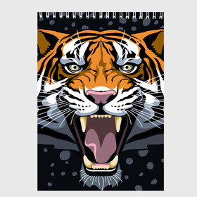 Скетчбук с принтом Амурский тигр в ночи в Белгороде, 100% бумага
 | 48 листов, плотность листов — 100 г/м2, плотность картонной обложки — 250 г/м2. Листы скреплены сверху удобной пружинной спиралью | 2022 | aggression | amur tiger | beast | grin | new year | night | open mouth | predator | snowfall | winter | year of the tiger | агрессия | амурский тигр | год тигра | зверь | зима | новый год | ночь | оскал | открытая пасть | снегопад | хищник