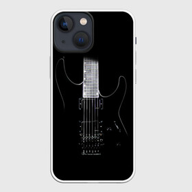 Чехол для iPhone 13 mini с принтом ЧЕРНАЯ ЭЛЕКТРОГИТАРА в Белгороде,  |  | Тематика изображения на принте: black | dark | guitar | music | rock | гибсон | гитара | гриф | лады | музыка | рок | струны | черный | электрогитара