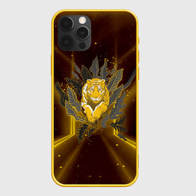 Чехол для iPhone 12 Pro с принтом Золотой тигр 2022 в Белгороде, силикон | область печати: задняя сторона чехла, без боковых панелей | 2022 | год тигра | новый год | новый год 2022 | символ года | тигр | тигренок | тигрица | тигры