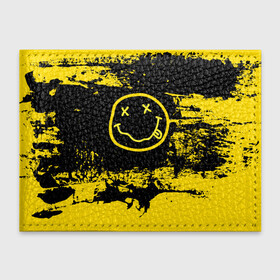 Обложка для студенческого билета с принтом Нирвана Гранж | Nirvana Smile в Белгороде, натуральная кожа | Размер: 11*8 см; Печать на всей внешней стороне | Тематика изображения на принте: album | curt | grunge | kobain | logo | music | nevermind | nirvana | rock | smells like | smile | teen spirit | альбом | брызги | гитара | гранж | курт кобейн | логотип | музыка | невермайнд | нирвана | потертости | рок | смайл | стикер