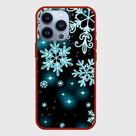 Чехол для iPhone 13 Pro с принтом Космические снежинки в Белгороде,  |  | christmas | happy new year | merry christmas | neon | new year | snow | snowflakes | winter | декабрь | звезды | зима | зимний орнамент | зимний узор | зимняя ночь | неоновый | новогодний принт | новогодняя ночь | новый год | ночь | подарок