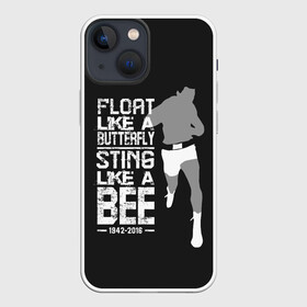 Чехол для iPhone 13 mini с принтом Жаль как пчела в Белгороде,  |  | Тематика изображения на принте: box | muhammad ali | sport | sports | sportsmen | бокс | легенда | мухаммад али | спорт | спортсмен