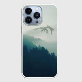 Чехол для iPhone 13 Pro с принтом ДРАКОНЫ НАД ЛЕСОМ   DRAGON в Белгороде,  |  | Тематика изображения на принте: dovahkiin | dragon | dragonborn | forest | fus ro dah | skyrim | tes | the elder scrolls skyrim | докавин | драгонборн | драконы | лес | природа | скайрим