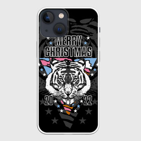 Чехол для iPhone 13 mini с принтом Merry Christmas 2022 в Белгороде,  |  | 2022 | beast | merry christmas | new year | predator | stars | stern look | white tiger | year of the tiger | белый тигр | год тигра | звезды | зверь | новый год | суровый взгляд | хищник