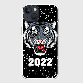 Чехол для iPhone 13 с принтом Черный водяной тигр 2022 в Белгороде,  |  | 2022 | beast | black water tiger | fangs | merry christmas | new year | predator | snow | stern grin | winter | year of the tiger | год тигра | зверь | зима | клыки | новый год | снег | суровый оскал | хищник | черный водяной тигр