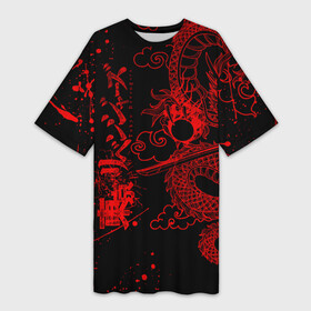 Платье-футболка 3D с принтом ТОКИЙСКИЕ МСТИТЕЛИ КРАСНЫЙ ДРАКОН в Белгороде,  |  | anime | draken | mikey | tokyorevengers | аниме | дракен | иероглифы | кэн | манга | мандзиро | микки | рюгудзи | сано | символы | токийские мстители