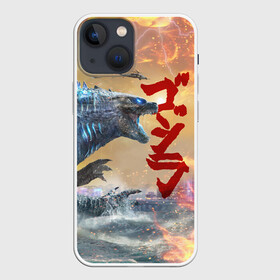 Чехол для iPhone 13 mini с принтом ГОДЗИЛЛА АТАКУЕТ в Белгороде,  |  | comic con | godzilla | gojira | japan | logo | годзилла | знаки | иероглифы | лого | монстр | фильм | чудовище | япония