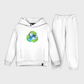 Детский костюм хлопок Oversize с принтом Земля Экология в Белгороде,  |  | земля | круговорот | переработка | планета | природа | стрелки | экология