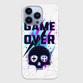 Чехол для iPhone 13 Pro с принтом Game OVER   NEON 3D в Белгороде,  |  | игра | неон | неоновый принт | неоновый череп | череп