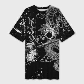 Платье-футболка 3D с принтом Аниме Tokyo Revengers: дракон в Белгороде,  |  | Тематика изображения на принте: anime | draken | mikey | tokyorevengers | valhalla | аниме | вальгала | дракен | иероглифы | кэн | манга | мандзиро | микки | рюгудзи | сано | символы | токийские мстители