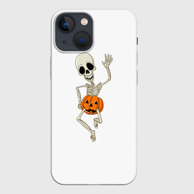 Чехол для iPhone 13 mini с принтом скелет в тыкве в Белгороде,  |  | bones | gesture | halloween | joy | monster | pumpkin | run | shame | skeleton | smile | бег | в | жест | кости | монстр | радость | скелет | стыд | тыква | тыкве | улыбка | хэллоуин | чудовище