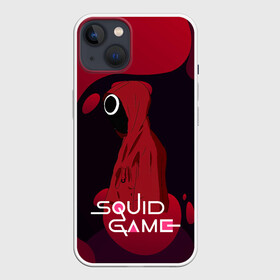 Чехол для iPhone 13 с принтом Игра в кальмара Red   Black в Белгороде,  |  | among us | squid game | выживание | игра в кальмара | кальмар | корейский | корея | хван чжун хо | чо сан