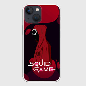Чехол для iPhone 13 mini с принтом Игра в кальмара Red   Black в Белгороде,  |  | among us | squid game | выживание | игра в кальмара | кальмар | корейский | корея | хван чжун хо | чо сан