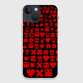 Чехол для iPhone 13 mini с принтом Любовь, смерть и роботы пиктограммы в Белгороде,  |  | любовь | мульфильм | пиктограмма
