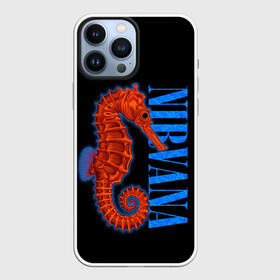 Чехол для iPhone 13 Pro Max с принтом NIRVANA SEAHORSE в Белгороде,  |  | Тематика изображения на принте: cobain | grunge | hardcore | horse | kurt | metal | music | nirvana | punk | retro | rock | sea | гранж | кобэйн | конек | курт | морской | музыка | нирвана | панк | рок