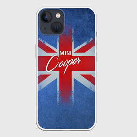 Чехол для iPhone 13 с принтом Mini cooper Великобритания в Белгороде,  |  | авто | великобритания | лого | мини | флаг