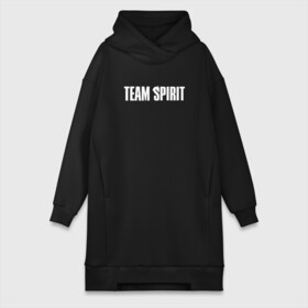 Платье-худи хлопок с принтом TEAM SPIRIT  (НА СПИНЕ) в Белгороде,  |  | Тематика изображения на принте: collapse | cs go | cyber | cybersport | dota 2 | dragon | hearthstone | miposhka | mira | russia | spirit | spirited | team spirit | torontotokyo | ts | yatoro | дракон | кибер | киберспорт | киберспортсмен | кс го | россия | спирит | спиритед |