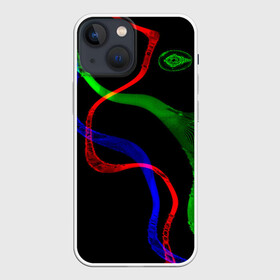 Чехол для iPhone 13 mini с принтом Неоновый хаос 3D Neon chaos 3D в Белгороде,  |  | abstraction | chaos | colors | neon | stripes | абстракция | неон | полосы | хаос | цвета | чёрный фон
