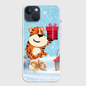 Чехол для iPhone 13 с принтом Тигренок с подарком 2022 в Белгороде,  |  | Тематика изображения на принте: 2022 | год тигра | новый год | новый год 2022 | символ года | тигр | тигренок | тигрица | тигры
