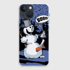 Чехол для iPhone 13 mini с принтом Снеговик на Хэллоуин в Белгороде,  |  | broom | bucket | carrot | fir forest | frightened hare | halloween | new year | night | scary | snow | snowman | ведро | еловый лес | испуганный заяц | метла | морковка | новый год | ночь | снег | снеговик | страшный | хэллоуин