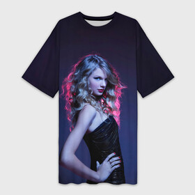 Платье-футболка 3D с принтом Игривая Тейлор в Белгороде,  |  | music | pop music | taylor swift | музыка | поп | попса | тейлор свифт